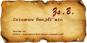 Zsivanov Benjámin névjegykártya